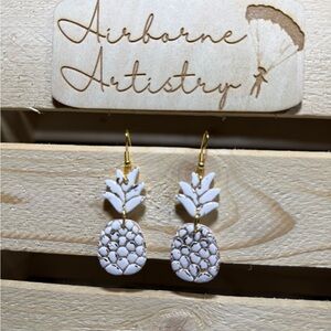 White Pineapple Earrings